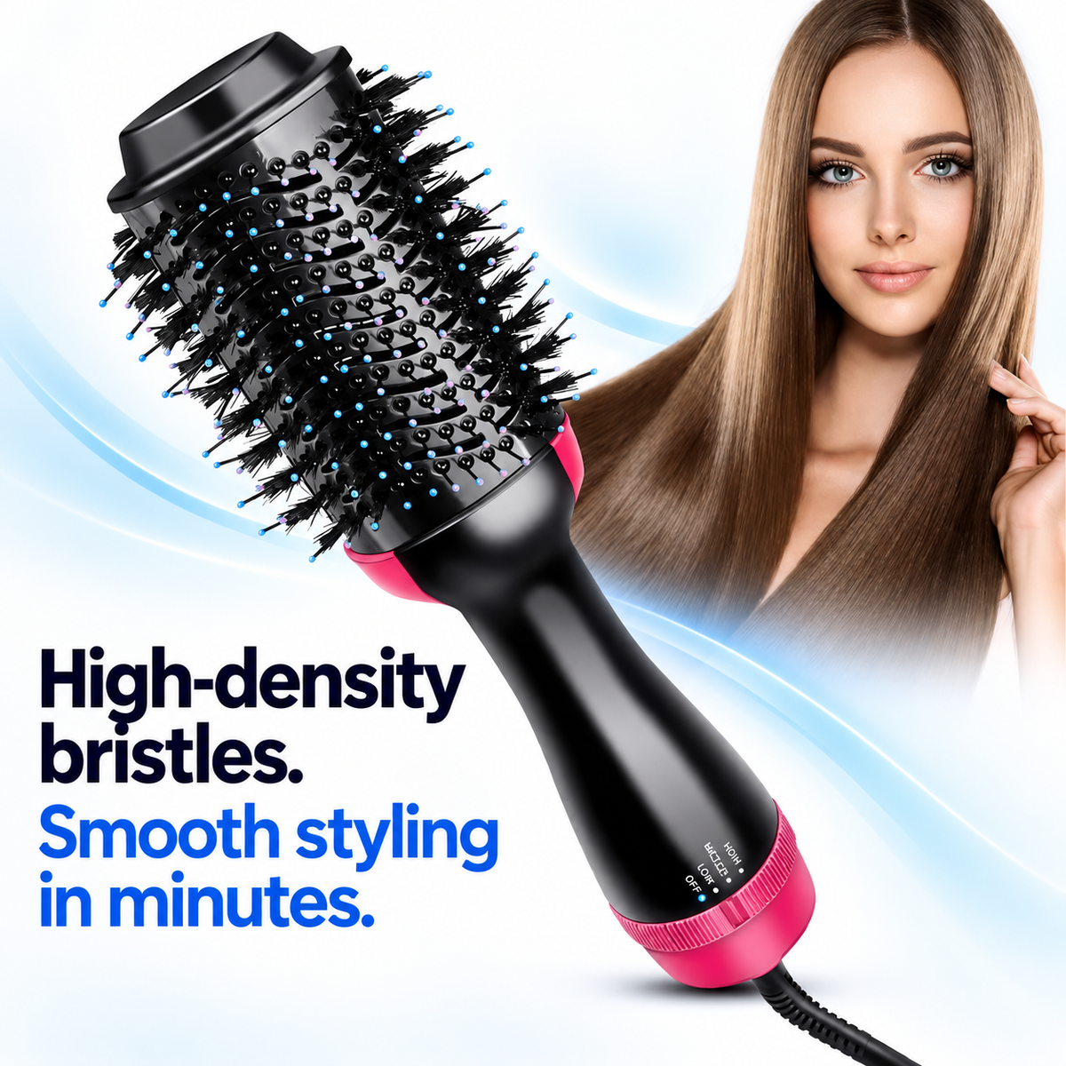 Hot Air Brush 3 in 1 Hair Dryer Straightener & Curler