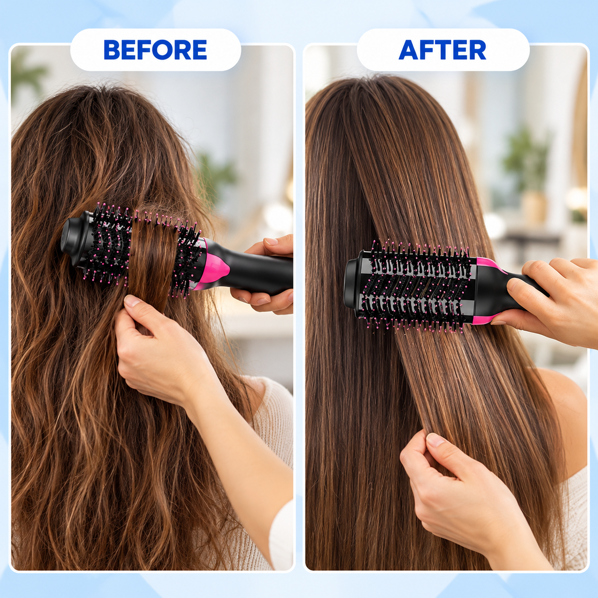 Hot Air Brush 3 in 1 Hair Dryer Straightener & Curler