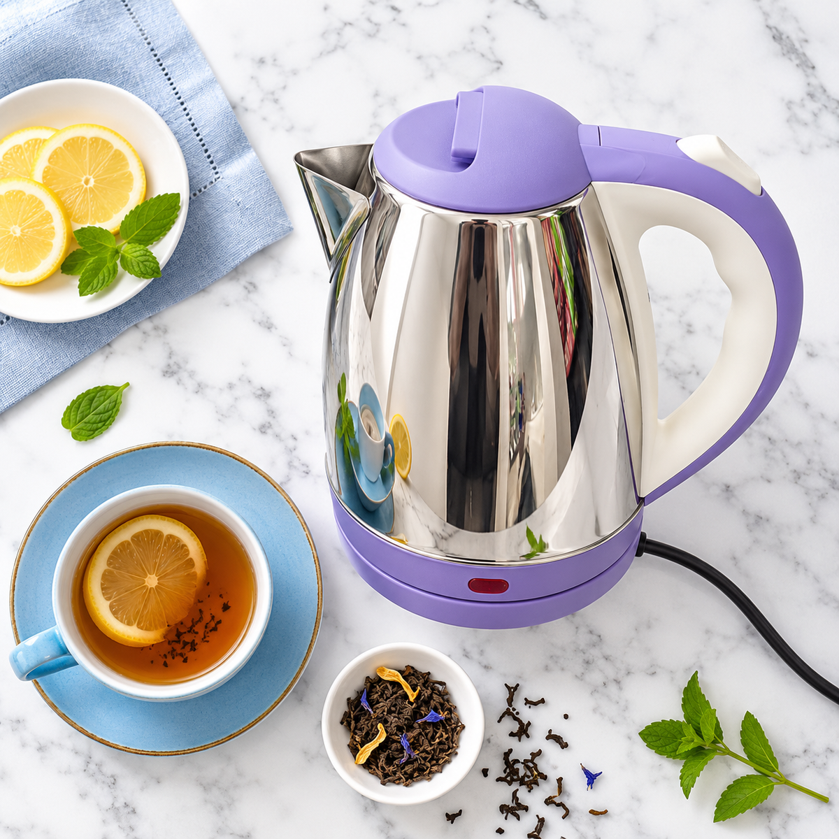 KENWOOD Electric Kettle Powerfull and easy control Stainless Steel Thermocup Electric kattle Electric Kettle - stainless steel body - automatic instant heating - 2.0 Liter - 1500 Watts - water boiler - high quality - kettle for tea - for Daily Kitchen Use