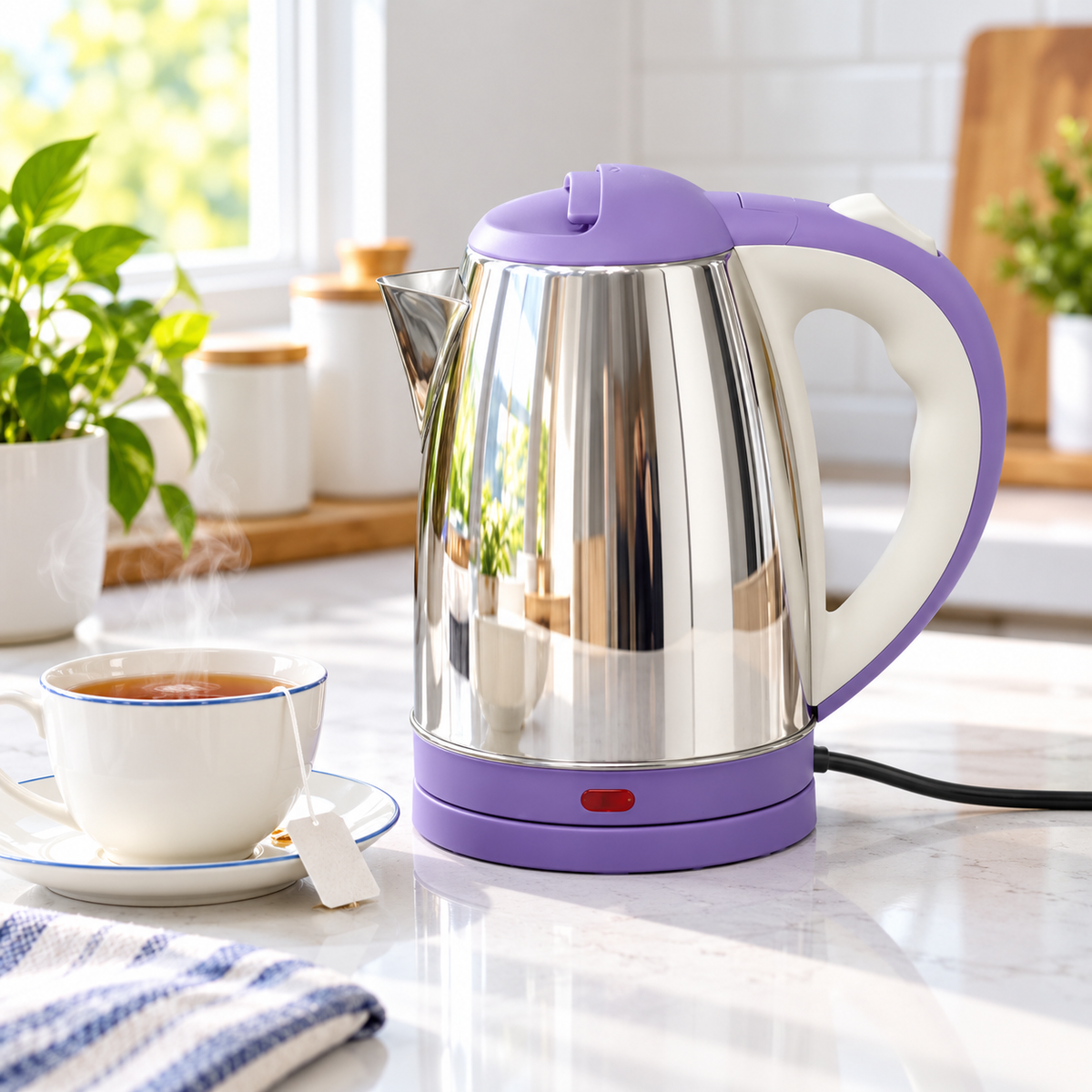 KENWOOD Electric Kettle Powerfull and easy control Stainless Steel Thermocup Electric kattle Electric Kettle - stainless steel body - automatic instant heating - 2.0 Liter - 1500 Watts - water boiler - high quality - kettle for tea - for Daily Kitchen Use