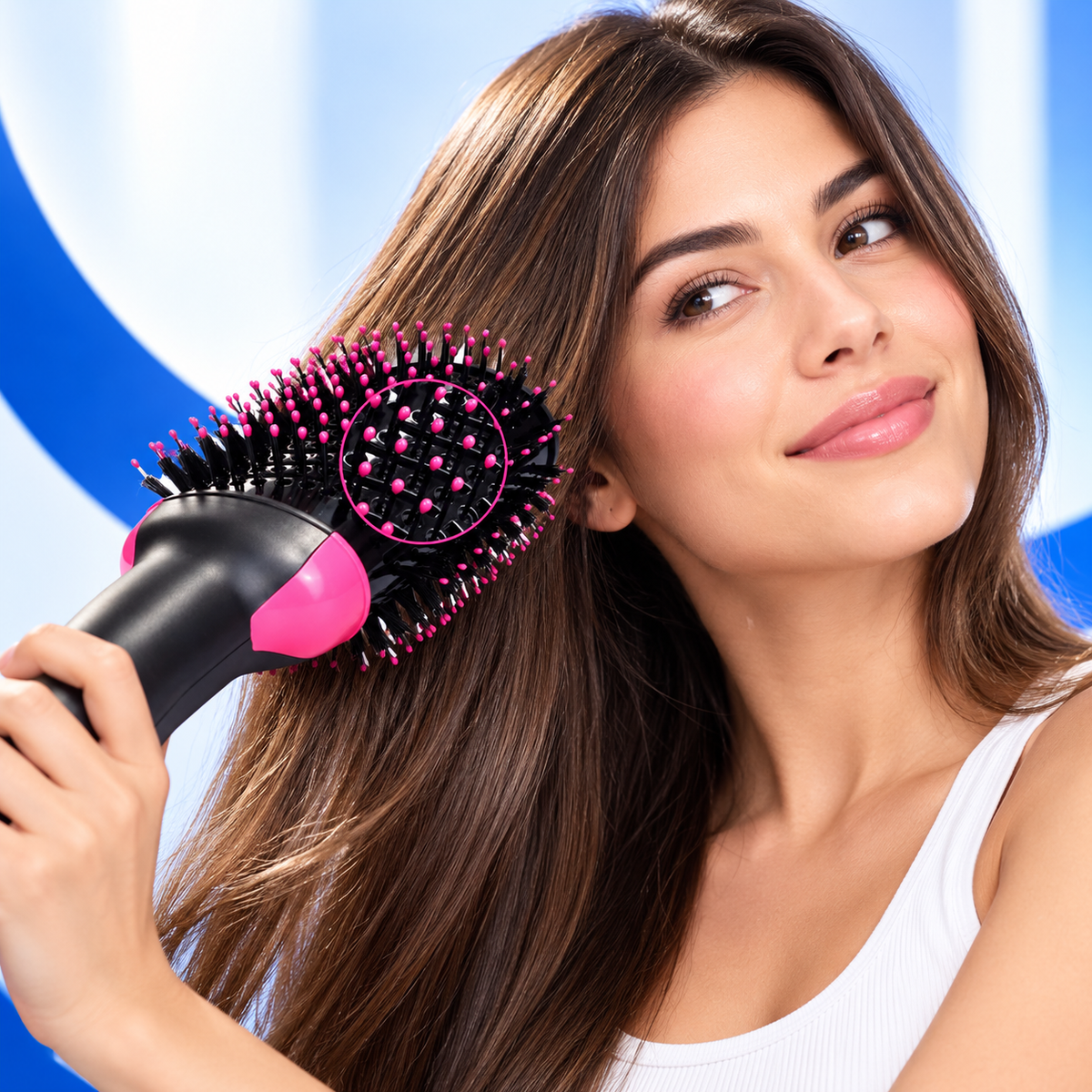 Hot Air Brush 3 in 1 Hair Dryer Straightener & Curler
